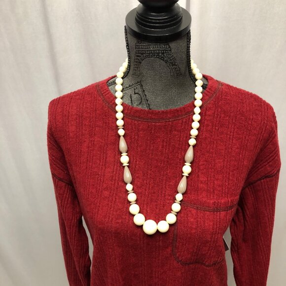 Maroon Red Ribbed Knit Long Sleeve Top Womens Size XL Soft Comfy Sweater NEW - Picture 2 of 8